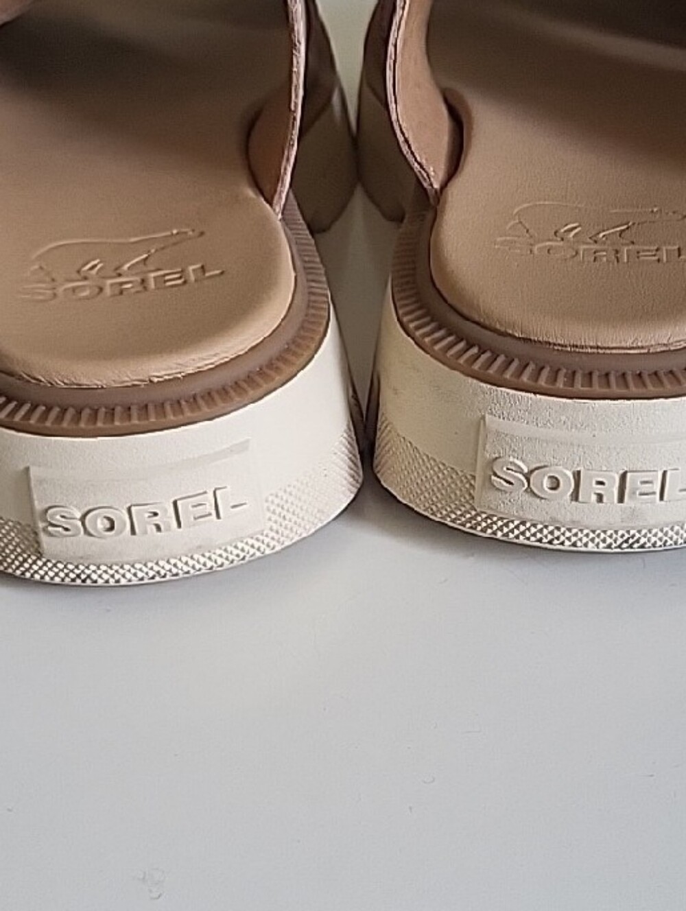 Sorel Leather Strappy Platform Slide Sandals In Nude Blush, Size 5, EUC - Picture 5 of 8